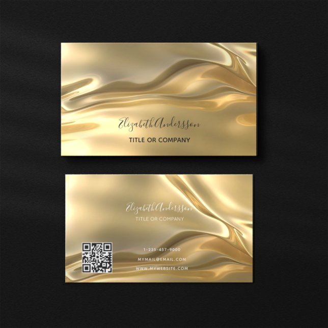 Gold metallic qr code business card (Creator Uploaded)