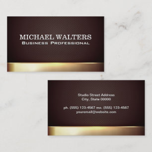 Gold Metallic Shine Perforated Mesh Business Card