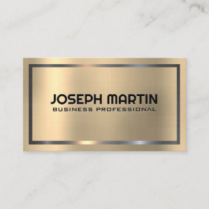 Gold Metallic   Silver Frame Business Card