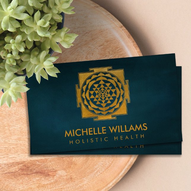 Gold Metallic  Sri Yantra  / Sri Chakra  Business  Business Card (Creator Uploaded)