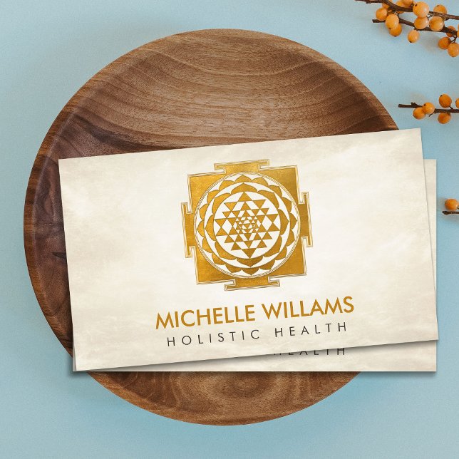 Gold Metallic  Sri Yantra  / Sri Chakra  Business Card (Creator Uploaded)