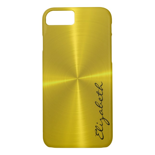 Gold Metallic Stainless Steel Metal Look Case-Mate iPhone Case (Back)