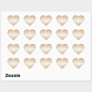 Gold metallic stars heart sticker