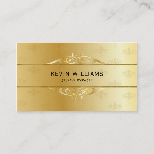 Gold Metallic Texture Print Business Card (Front)