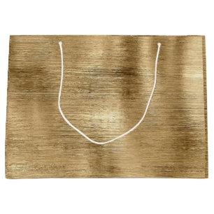 Gold metallic texture rustic shimmer stylish large gift bag