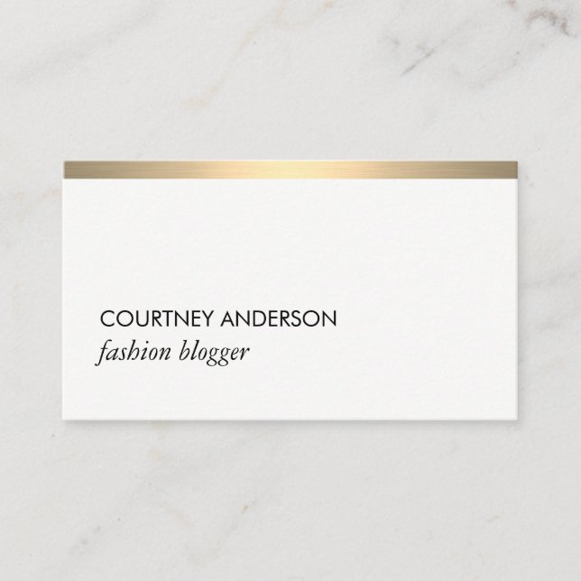 Gold Metallic Trim Business Card (Front)