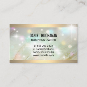 Gold Metallic Trim   Marble   Glow Business Card