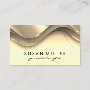 Gold Metallic Wave Background Business Card