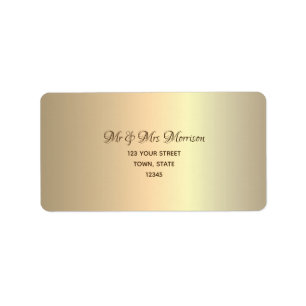 Gold Metallic Wedding Address Label Luxury Glam