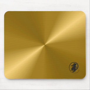 Gold Metallic with Mouse Logo Gel Mousepad