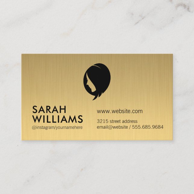 Gold Metallic | Womens Beauty Business Card (Front)