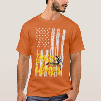 Gold Miner 4th Of July American Flag T-Shirt
