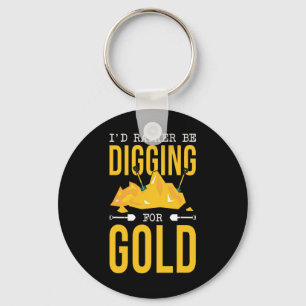 Gold Miner Digger Prospecting Treasure Hunting For Key Ring
