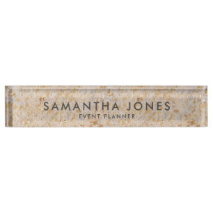 Gold Minimal Event Planner Nameplate