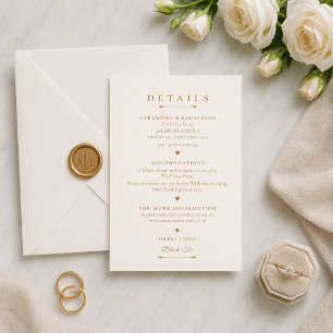 Gold Minimal Look Wedding Details Card