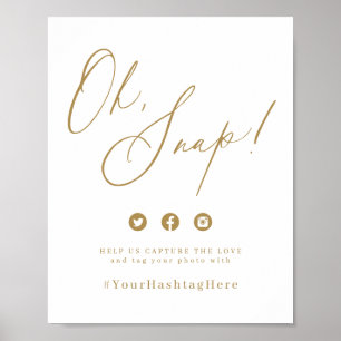 Gold minimal modern script wedding oh snap sign