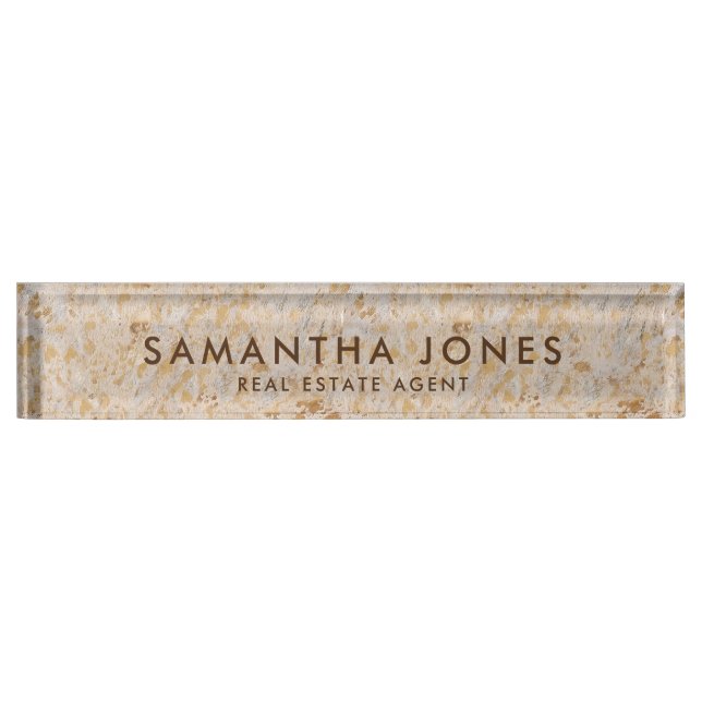 Gold Minimal Real Estate Agent Nameplate (Front)