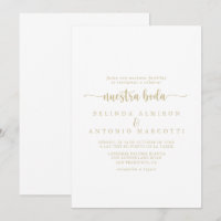 Gold Minimalist Calligraphy Nuestra Boda Wedding  