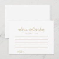Gold Minimalist Calligraphy Wedding Advice Card