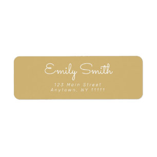 Gold Minimalist Cursive Return Address Label