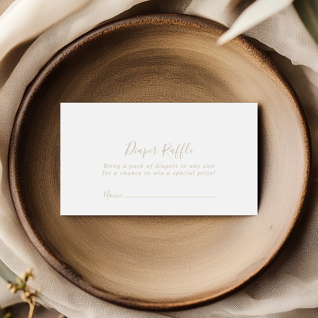 Gold Minimalist Diaper Raffle Ticket Enclosure Card (Creator Uploaded)
