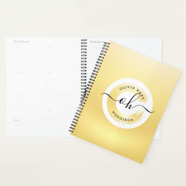 Gold Minimalist Elegant Logo Personalised Stylist Planner (Display)