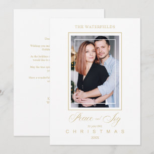 Gold Minimalist Modern Christmas Photo Family