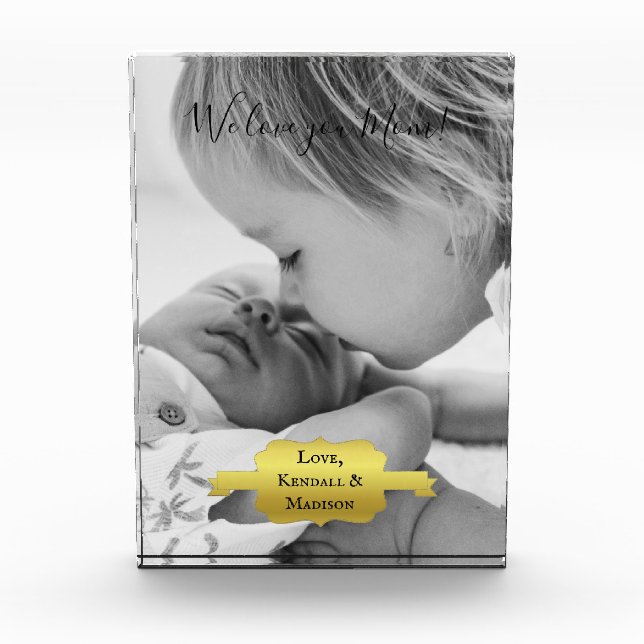 Gold Minimalist Mother's Day Photo Block (Front)