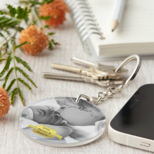 Gold Minimalist Photo Mother's Day Keychain