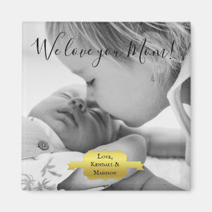 Gold Minimalist Photo Mother's Day Magnet