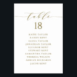 Gold Minimalist Script Wedding Seating Plan Table Number<br><div class="desc">Customisable table number seating plan. It features a gold whimsical script and classic typography. Personalise by adding your own details. This minimalist table seating plan is perfect for weddings,  baby showers,  bridal showers,  birthdays,  and so much more.</div>