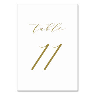 Gold Minimalist Script Wedding Table Number 11