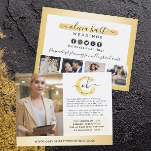 Gold Minimalist Stylist Business Marketing Photo Postcard