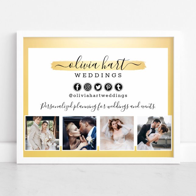 Gold Minimalist Stylist Business Marketing Photo Poster (Creator Uploaded)