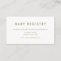 Gold Minimalist Typography Baby Shower Registry