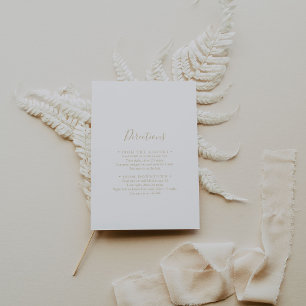 Gold Minimalist Wedding Directions Enclosure Card