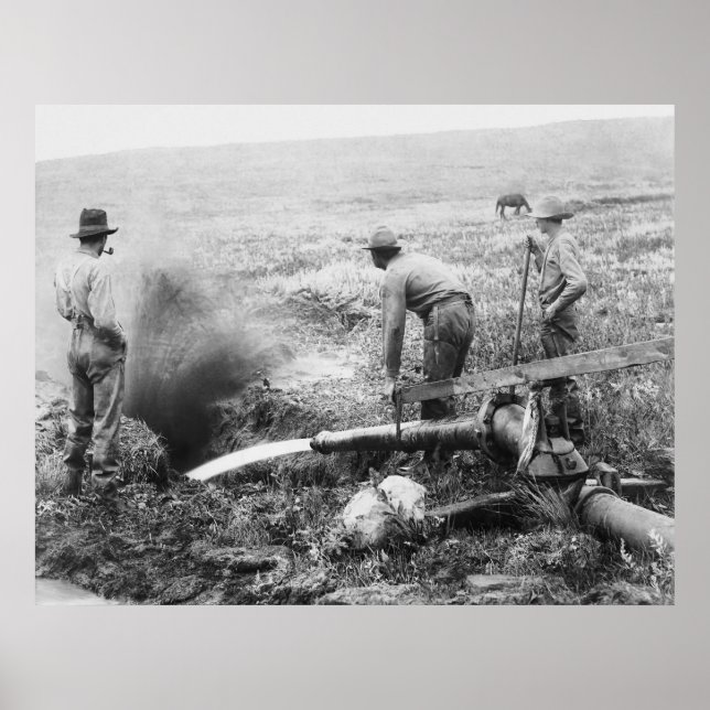 GOLD MINING by HYDRAULICS c. 1889 - S. DAKOTA Poster (Front)