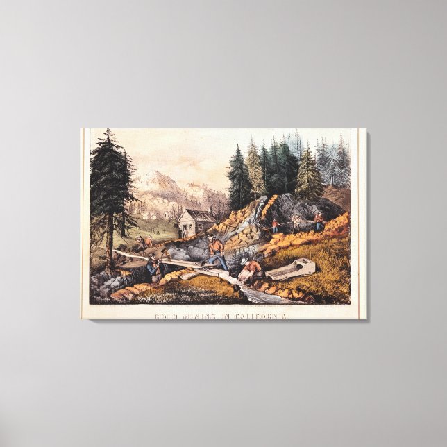 Gold Mining in California Canvas Print (Front)