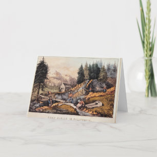 Gold Mining in California Card