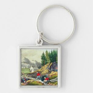 Gold Mining in California Key Ring