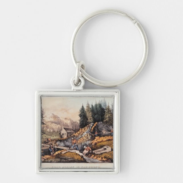 Gold Mining in California Key Ring (Front)