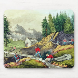 Gold Mining in California Mouse Mat