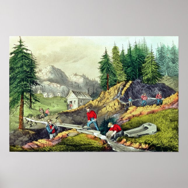 Gold Mining in California Poster (Front)