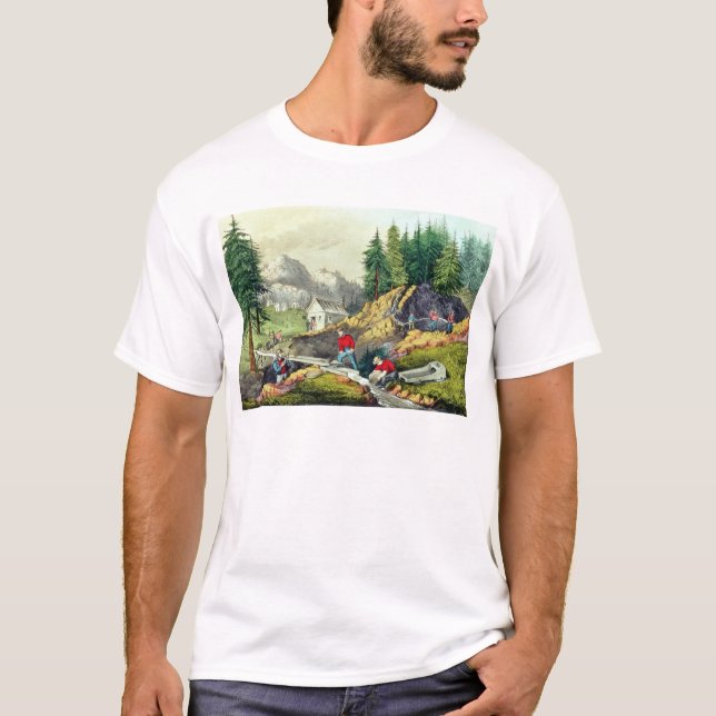 Gold Mining in California T-Shirt (Front)