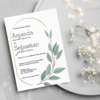 Gold mint green brown foliage floral wedding