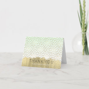 Gold Mint White Ombre Abstract Thank You