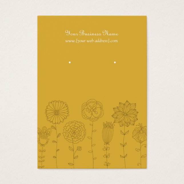 Gold Mod Flowers Custom Earring Card (Front)