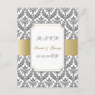 gold mod wedding rsvp cards