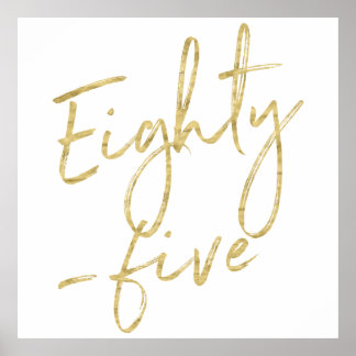 Gold Modern 85th Birthday Party Eighty Five Poster