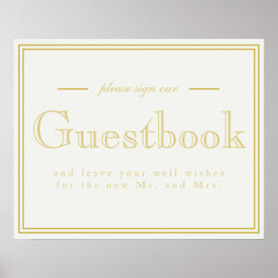 Gold Modern Art Deco Guestbook Sign